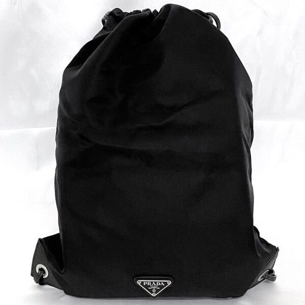 ec 19990 3 Prada Knapsack Nylon Leather Black White