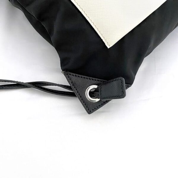 ec 19990 8 Prada Knapsack Nylon Leather Black White