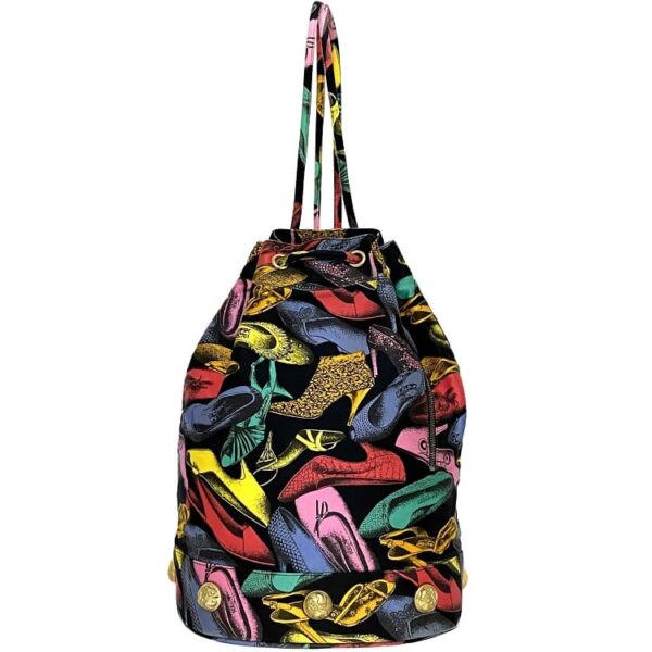 ec 20767 1 Salvatore Ferragamo Drawstring Bag Canvas Black Multicolor