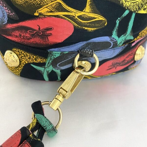 ec 20767 8 Salvatore Ferragamo Drawstring Bag Canvas Black Multicolor