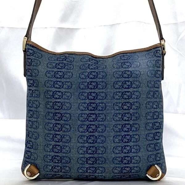 ec 20774 2 Gucci Interlocking Abbey Shoulder Bag GG Leather Denim Blue