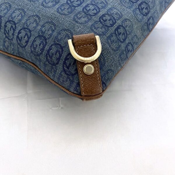 ec 20774 5 Gucci Interlocking Abbey Shoulder Bag GG Leather Denim Blue