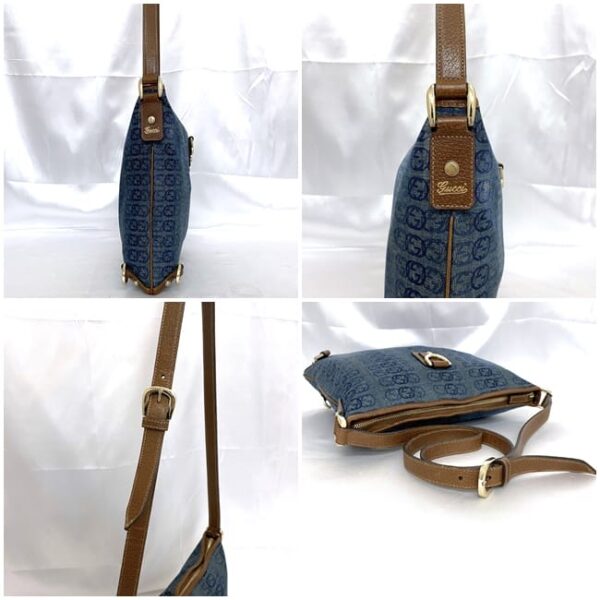 ec 20774 9 Gucci Interlocking Abbey Shoulder Bag GG Leather Denim Blue