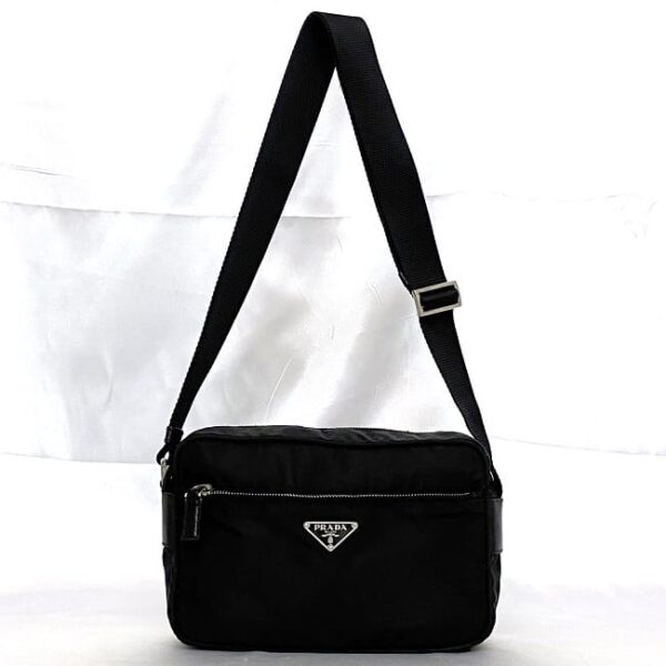 ec 20787 5 Prada Shoulder Bag Nylon Leather Black