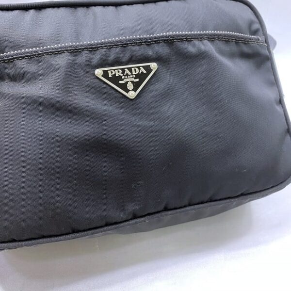 ec 20787 8 Prada Shoulder Bag Nylon Leather Black