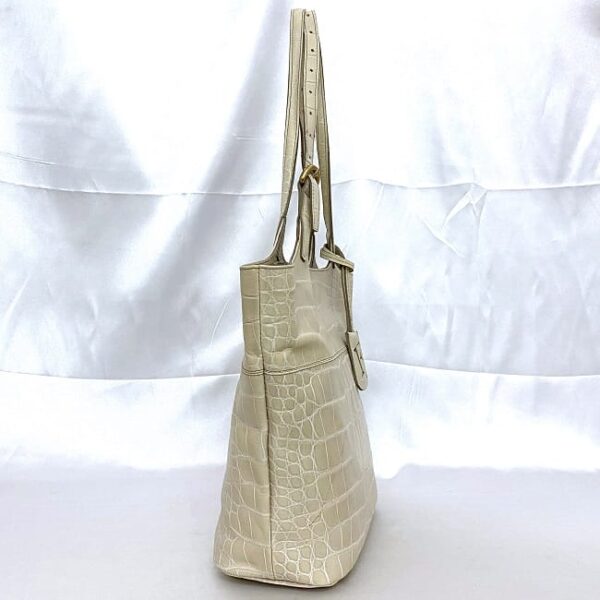 ec 20876 2 Furla Tote Bag Croco Embossed Leather Cream White