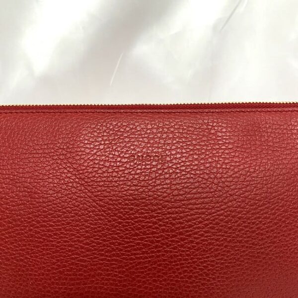 ec 20877 8 Gucci Bamboo Clutch Bag Leather Red