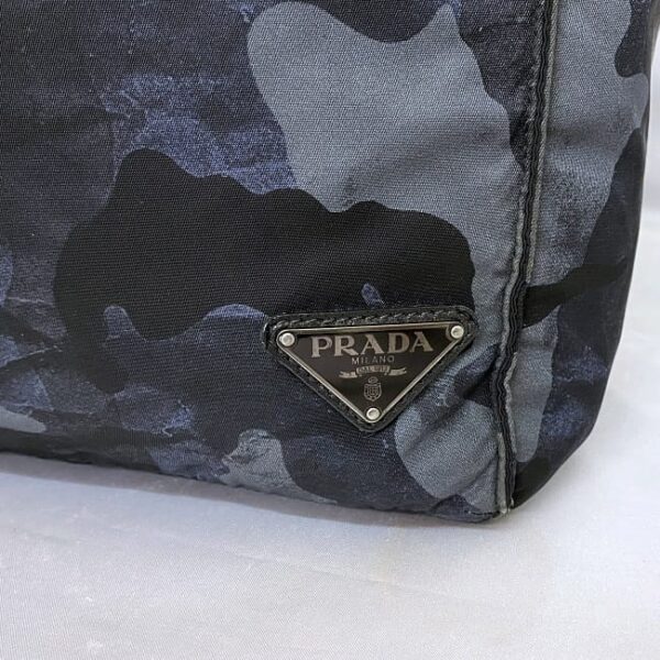 ec 20879 6 Prada Tote Bag Nylon Leather Blue Black