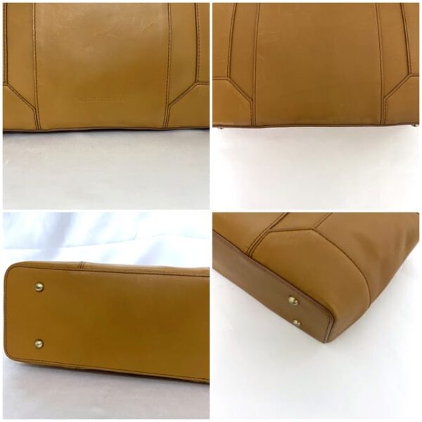 ec 21009 9 Burberry Handbag Zipper Leather Camel Brown