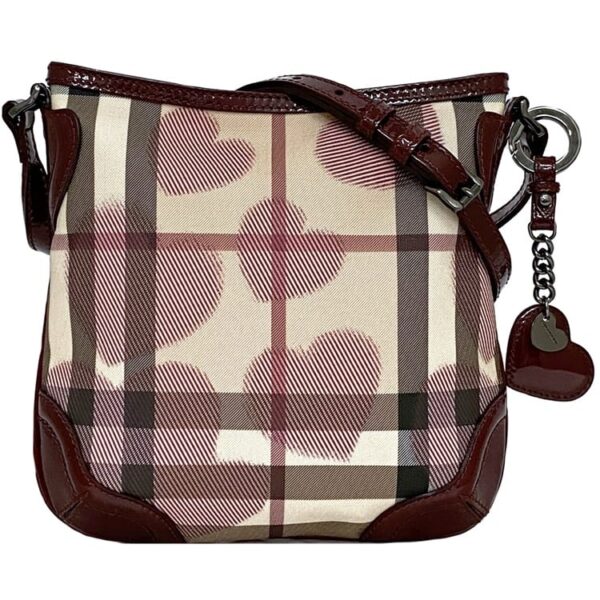 ec 21040 1 Burberry Shoulder Bag Heart Patent Leather Bordeaux Beige