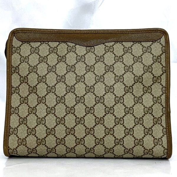 ec 21098 3 Gucci Bag Clutch GG Leather Beige Brown