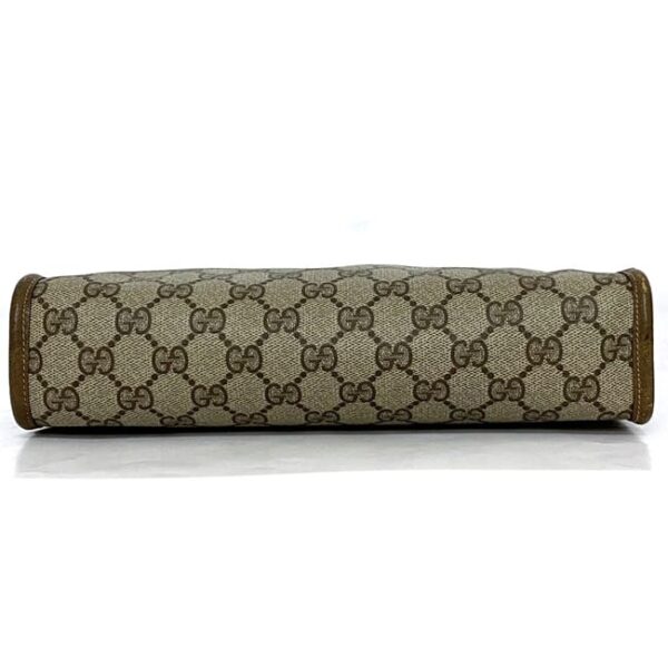 ec 21098 4 Gucci Bag Clutch GG Leather Beige Brown