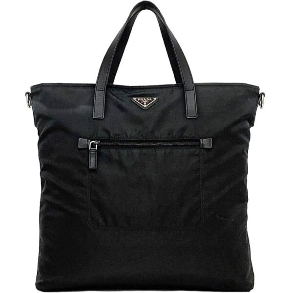 ec 21129 1 Prada Tote Bag Nylon Leather Black