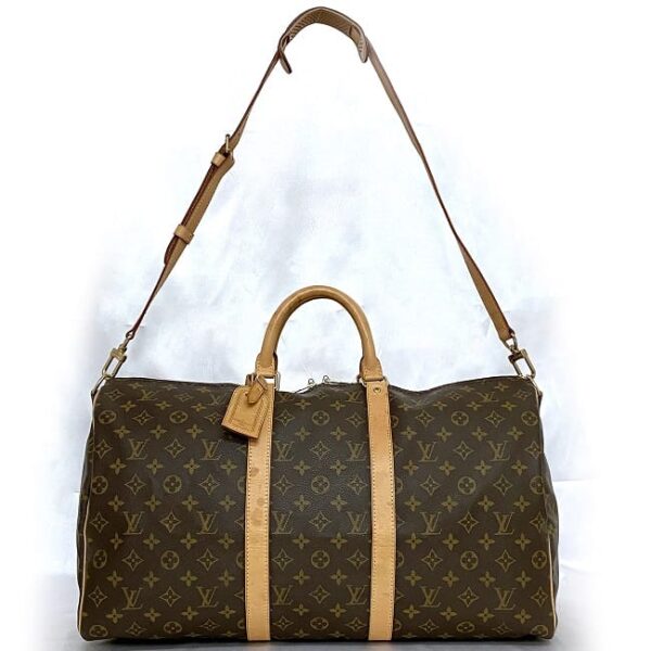 ec 21138 2 Louis Vuitton Keepall 50 Bandouliere Bag Monogram Canvas Brown