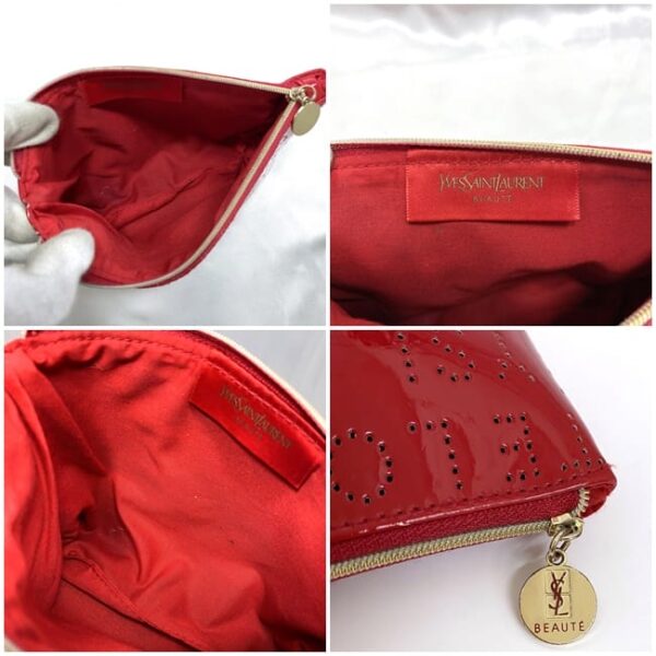 ec 21173 10 Yves Saint Laurent Pouch Patent Leather Red