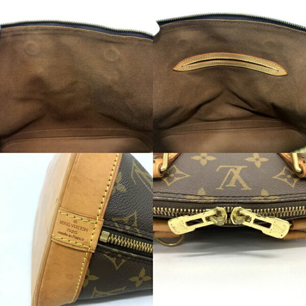 ec11144 10 Louis Vuitton Alma Handbag Canvas Leather Brown