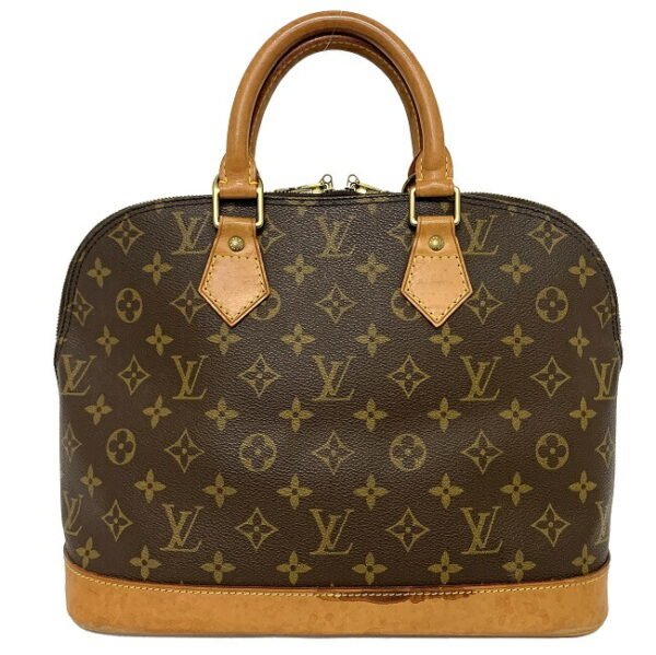 ec11144 2 Louis Vuitton Alma Handbag Canvas Leather Brown