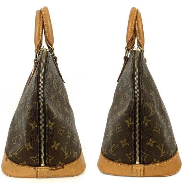 ec11144 3 Louis Vuitton Alma Handbag Canvas Leather Brown