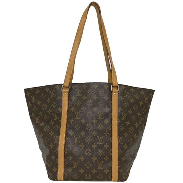 ec11479 1 Louis Vuitton Sac Shopping Tote Bag Canvas Leather Brown