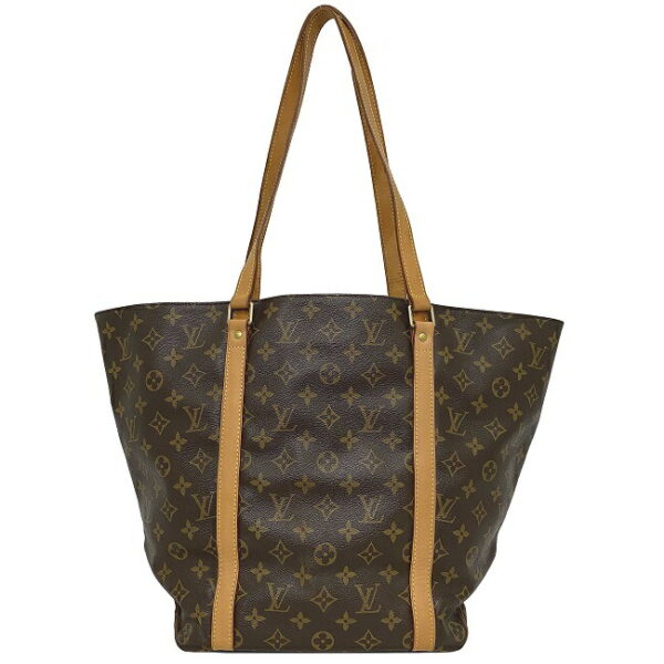 ec11479 2 Louis Vuitton Sac Shopping Tote Bag Canvas Leather Brown