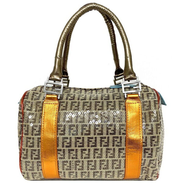 ec12260 1 Fendi Mini Bag Canvas Leather Beige