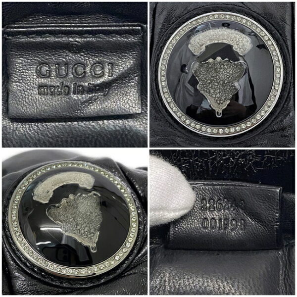 ec13334 9 Gucci Hysteria Mini Clutch Bag Patent Leather Black