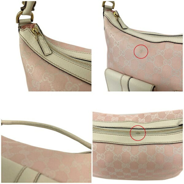 ec14017 8 Gucci Abbey Shoulder Bag Canvas Leather Pink White