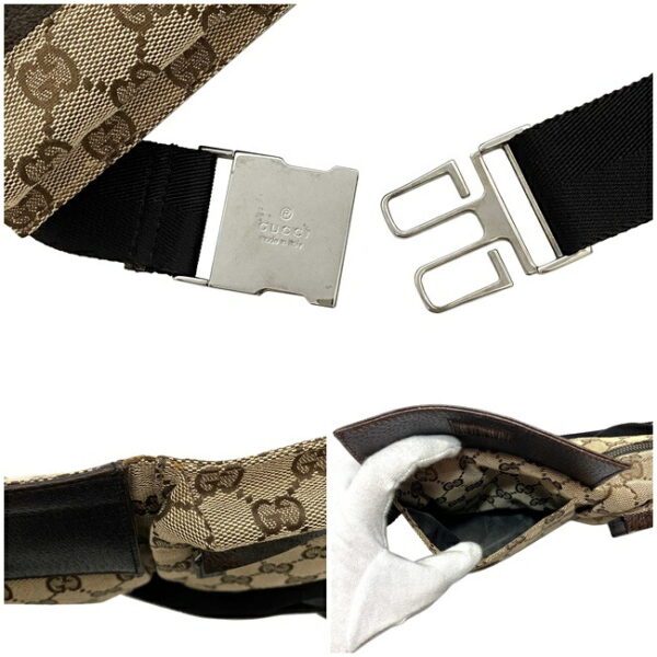 ec14882 10 Gucci GG Canvas Waist Pouch Belt Bag Beige Brown