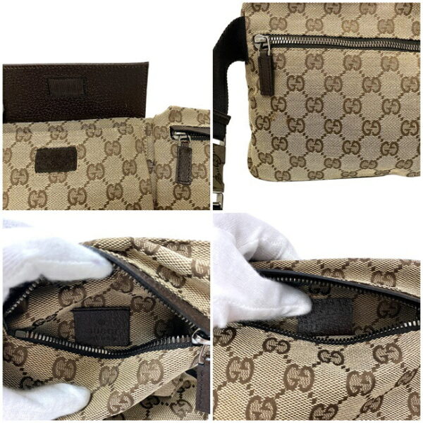 ec14882 9 Gucci GG Canvas Waist Pouch Belt Bag Beige Brown