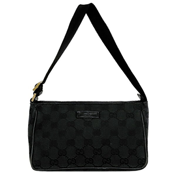 ec14890 1 Gucci Mini Handbag Canvas Leather Black