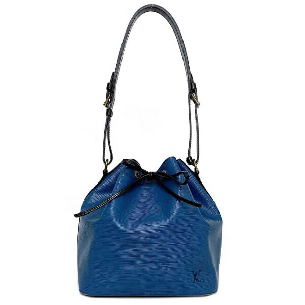 ec15041 2 Louis Vuitton Petit Noe Drawstring Bag Leather Blue Black