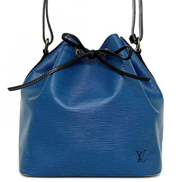 ec15041 4 Louis Vuitton Petit Noe Drawstring Bag Leather Blue Black