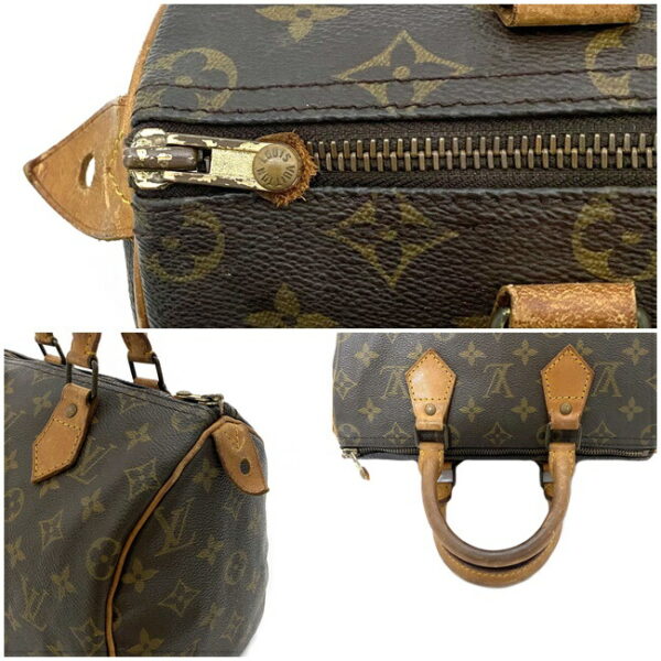 ec15043 9 Louis Vuitton Speedy Mini Bag Canvas Leather Brown