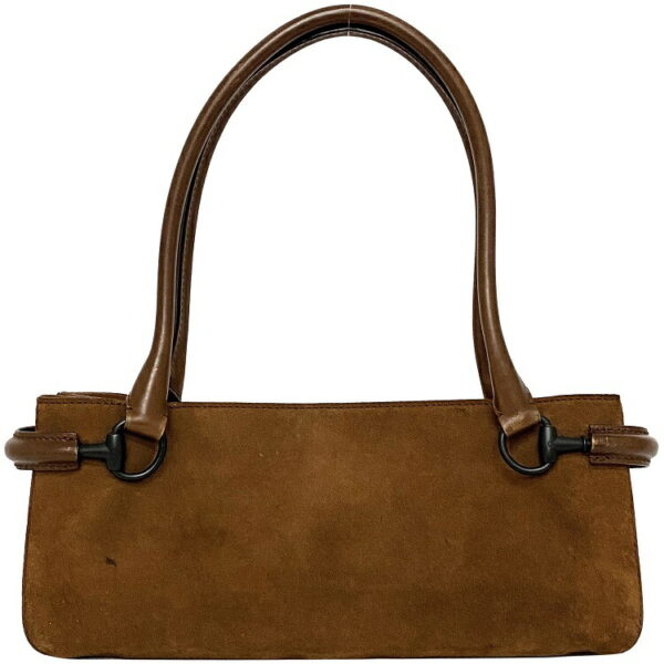 ec15176 1 Gucci Horsebit Handbag Leather Suede Brown