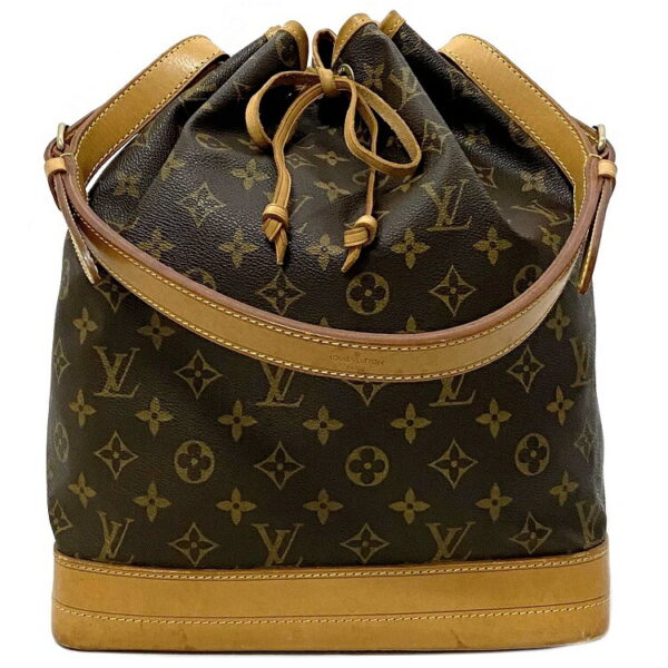 ec15233 1 Louis Vuitton Petit Noe Drawstring Bag Canvas Leather Brown