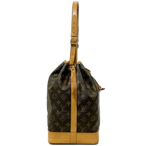 ec15233 3 Louis Vuitton Petit Noe Drawstring Bag Canvas Leather Brown