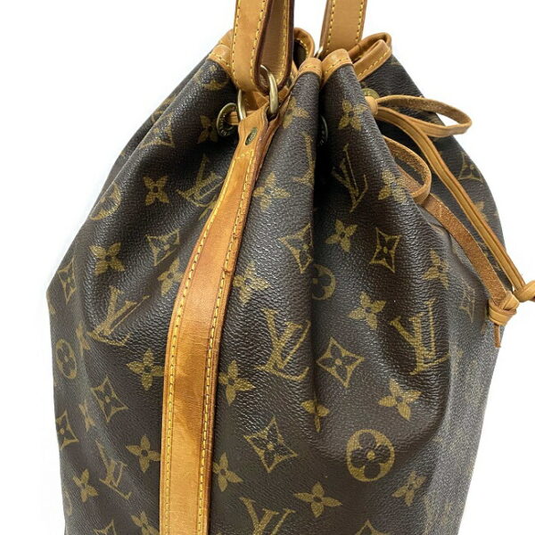 ec15233 5 Louis Vuitton Petit Noe Drawstring Bag Canvas Leather Brown