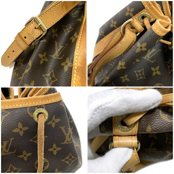 ec15233 9 Louis Vuitton Petit Noe Drawstring Bag Canvas Leather Brown