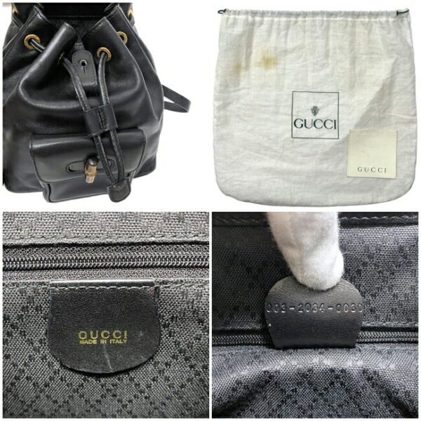 ec15436 10 Gucci Bamboo Mini Backpack Leather Black