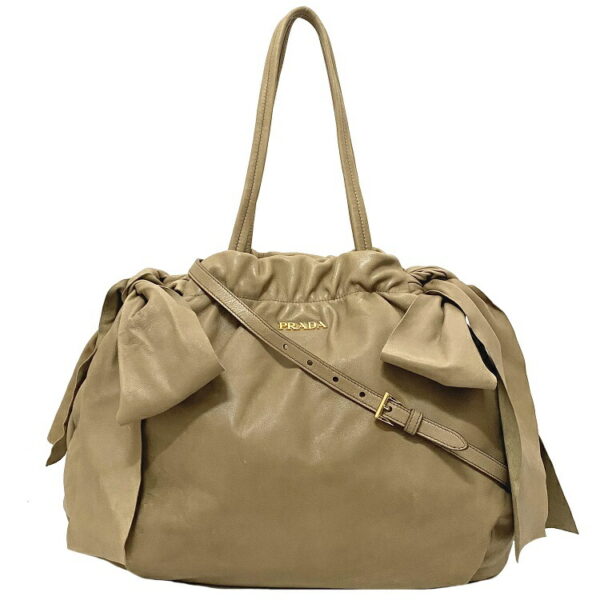 ec15739 1 Prada 2way Bag Nappa Leather Beige