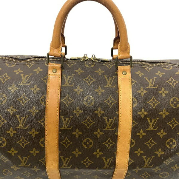 ec15770 8 Louis Vuitton Keepall Bag Canvas Leather Brown