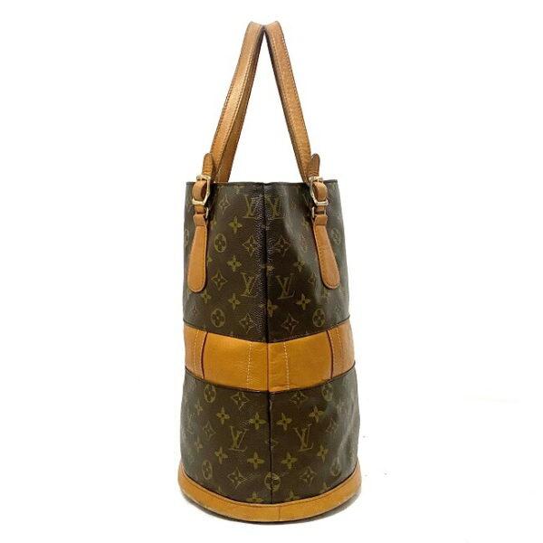 ec15841 3 Louis Vuitton Bucket Bag Canvas Leather Brown