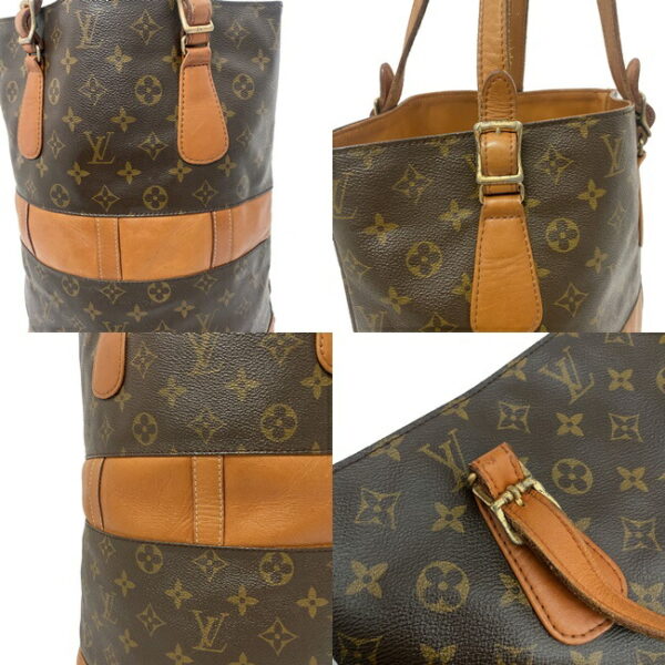 ec15841 8 Louis Vuitton Bucket Bag Canvas Leather Brown