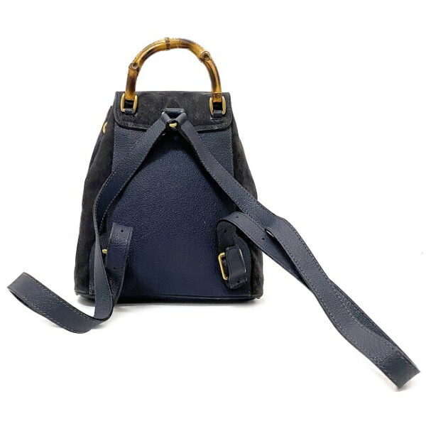 ec15872 3 Gucci Suede Bamboo Mini Backpack Blue Blue