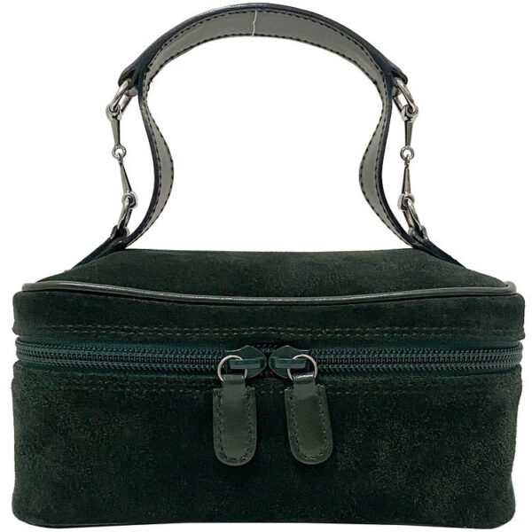 ec15905 1 Gucci Vanity Bag Suede Leather Green