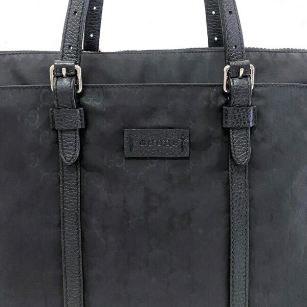 ec16029 4 Gucci GG Nylon Tote Bag Nylon Leather Black