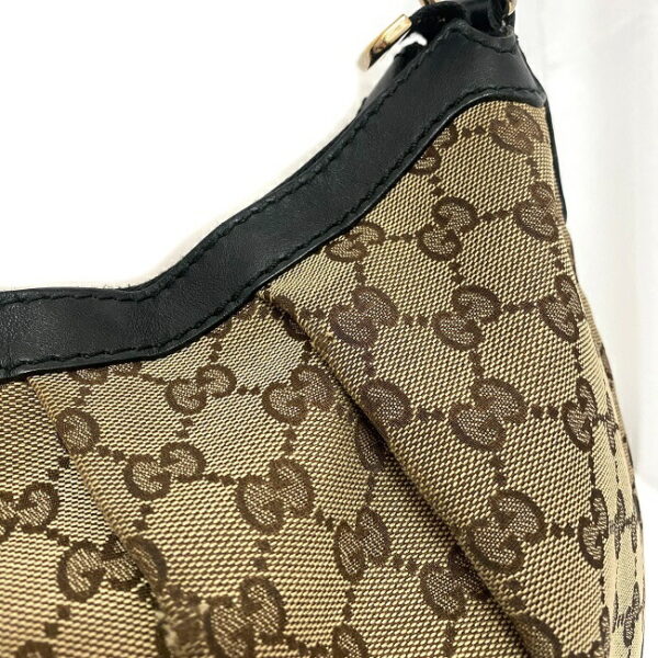 ec16191 6 Gucci GG Shoulder Tote Bag Canvas Leather Beige Black