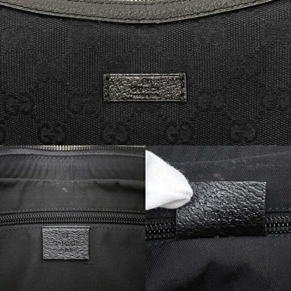 ec16356 10 Gucci Shoulder Bag Canvas Leather Black