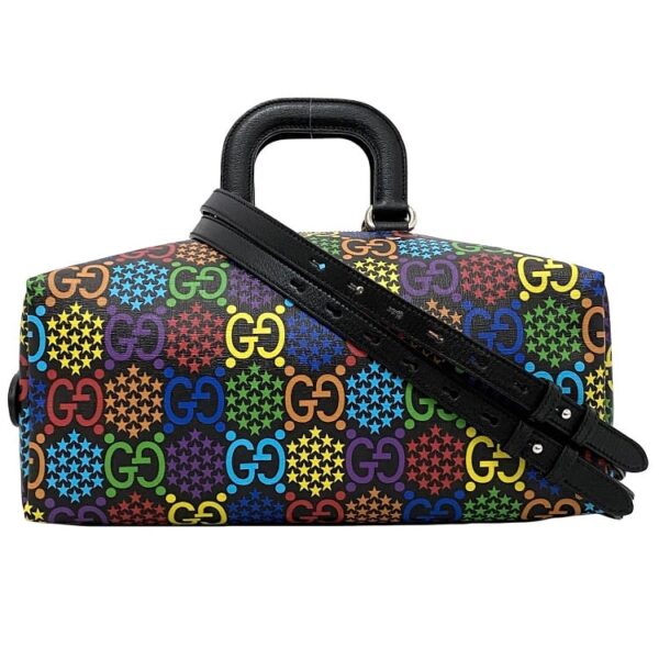 ec16540 1 Gucci Psychedelic Duffel Bag Leather Black Multicolor