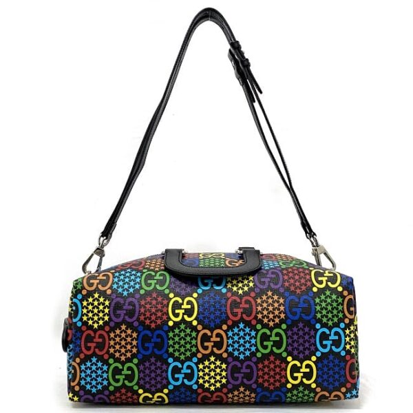 ec16540 4 Gucci Psychedelic Duffel Bag Leather Black Multicolor